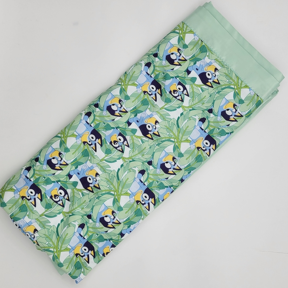 Extra Large Lovely Bluey & friends cotton Kids, satin binding blanket  30x 36